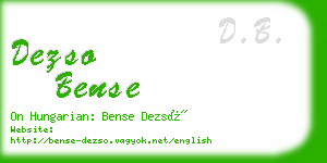 dezso bense business card